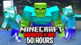 I Survived 50 Hours in a ZOMBIE APOCALYPSE on Hardcore Minecraft!