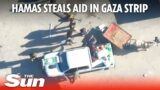 IDF releases footage of Hamas beating civilians and stealing aid in Gaza Strip