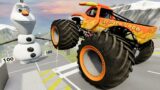 Insane Monster Jam Jumps And Crashes Into GIANT OLAF! BeamNG Drive – Griff's Garage