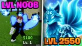 Level 1 – 2550 With KITSUNE FRUIT "Noob To Pro" in Blox Fruits Roblox