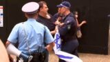 Man with Israel flag arrested at student pro-Palestine rally