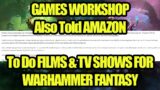 NEWS – Games Workshop Also Gave Amazon The Option For WARHAMMER FANTASY Films & TV Shows