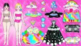 Paper Dolls Dress Up | DIY Wednesday vs Enid Barbie Roommate Decor & Dress Up | Barbie Doll Story