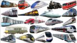 Railway Vehicles – Trains and Subways  | Learn names and Sounds of Train Transport in english