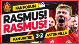 Rasmus to the Rescue! Man United 3 – 2 Aston Villa | LIVE Fans Forum