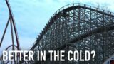 Riding One of the Best Wooden Coasters at Kings Island's Winterfest! Mystic Timbers Night Rides Vlog