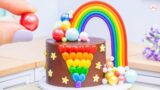 Satisfying Miniature Bubble Chocolate Rainbow Cake Decorating | Tiny Chocolate Cake By Yummy Bakery