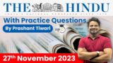The Hindu Analysis by Prashant Tiwari | 27 November 2023 | Current Affairs Today | StudyIQ