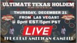 Ultimate Texas Holdem Live from Las Vegas With The Great American Gambler!! Bad Beat City!!