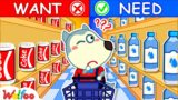 Wolfoo Doing Shopping in Supermarket and Learn Needs and Wants | Wolfoo Family Official