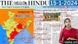 15-1-2024 | The Hindu Newspaper Analysis in English | #upsc #IAS #currentaffairs #editorialanalysis