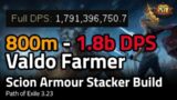 [3.23] 870m – 1.8B DPS, 4k+ ES Regen Valdo Farmer – Scion Armour Stacker Build! – Path of Exile 3.23
