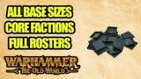 ALL Base Sizes For CORE Factions – Warhammer The Old World – FULL ROSTERS