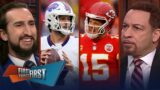 Bills favored vs. Chiefs: Allen battles Mahomes, McDermott on hot seat? | NFL | FIRST THINGS FIRST