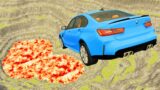Cars vs Leap of Death in Lava Pit BeamNG.drive #449  Gameweon