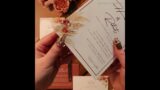 Chic Arch Shape Boho Terracotta Pampas Grass Wedding Invitation Set EWI512