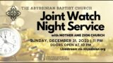 December 31, 2023 – Joint Watch Night Service