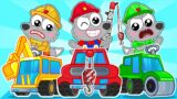 Excavator To The Rescue | Wheels On The Ambulance Baby John & More Little Angel Pica Kids Songs