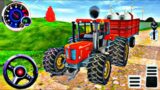 FARMING TRACTOR SIM DEATH ROAD | UPHILL TRUCK DRIVING | 3D VIEW | ANDROID GAME