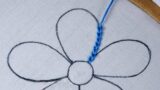 Hand Embroidery fantasia flower design with easy chain border and exciting filling stitch