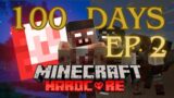 I lived 100 days in a Zombie Wasteland… And a Blood Moon came   Ep2 Day 3