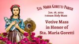 Jan. 18, 2024 / Votive Mass in Honor of Sta. Maria Goretti