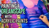 Painting A Dreamscape With Acrylic paints – Timelapse + Music