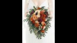 Rinlong Terracotta Cascading Bridal Bouquets Wedding Bouquet Flowers