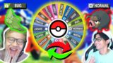 SPIN WHEEL MENENTUKAN TIPE POKEMON YANG KITA KASIH KE LAWAN !! LALU KITA DOUBLE BATTLE !!