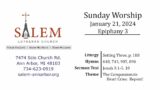 Sunday Worship – January 21, 2024