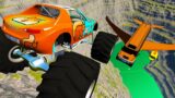 Throwing Cars At Big Orange Hummer Airplane Leap Of Death –  BeamNG.Drive