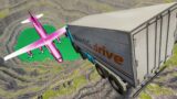 Throwing Heavy Cars At Purple WOWAir Airplane Leap Of Death –  BeamNG.Drive