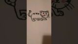 how to draw a cat with the letter 5 four times! #shorts #drawing