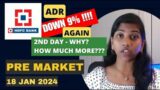 " 2nd Day – HDFC ADR Down 9%" Nifty & Bank Nifty, Pre Market Report, Analysis 18 January 2024, Range