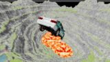 Cars vs Leap of Death in Lava Pit Realistic Crashes BeamNG drive #587  Gameweon