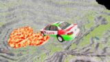 Cars vs Leap of Death in Lava Pit Realistic Crashes BeamNG drive #591  Gameweon