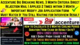 Accenture Direct Rejection Mail | 3 Month Cooling Period Criteria |Applied 2 Times| Interview Result