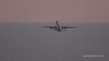Airbus A320 Aeroflot take-off, sunset sky