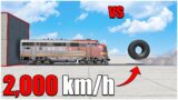 Beamng Drive | Angry Tire VS Train 2.000 km/h (274) | #cars crash test | car torture