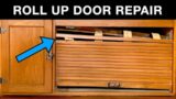Broken Roll-up Tambour Door Repair on a Hoosier Cabinet – a Fixing Furniture Restoration