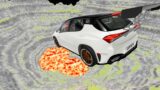 Cars vs Leap of Death Jump in Lava Pit #575 | Gameweon