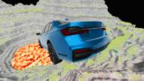 Cars vs Leap of Death Lava Pit Realistic Crashes  650  –  BeamNG.Drive Gameweon