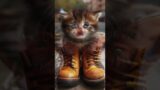Cat and Boots #CuriousCats #GiantBoots #CatLovers #FelineFun #PlayfulPets #AdorableCats