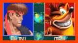 EVIL-RYU VS Crash Bandicoot | SUPER WORLD WARRIORS +