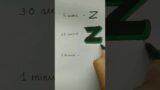 Easy Z letter calligraphy in different timings #calligraphy #brushpen #drawing #art #viral #shorts
