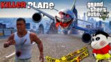 GTA 5 : Franklin & Shinchan  Killed By New Scary Killer Plane in (GTA V MOD)