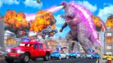 Godzilla vs Police Cars: Mega Monster Mayhem | Godzilla's City Siege | Monster Battles Compilation