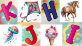 H for horse, I  for ice cream, J for jellyfish , K for kites #kides #baby #cartoon  #abcd