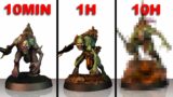 I painted the same mini in 10 mins vs 1h vs 10h