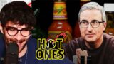 John Oliver Fears For Humanity While Eating Spicy Wings Hot Ones | HasanAbi reacts